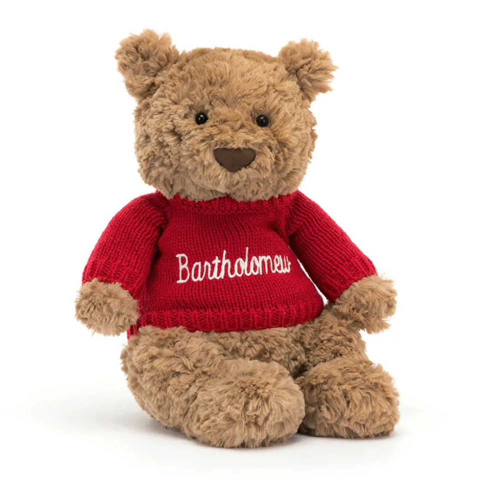 Bartholomew Bear with Personalised Red Jumper