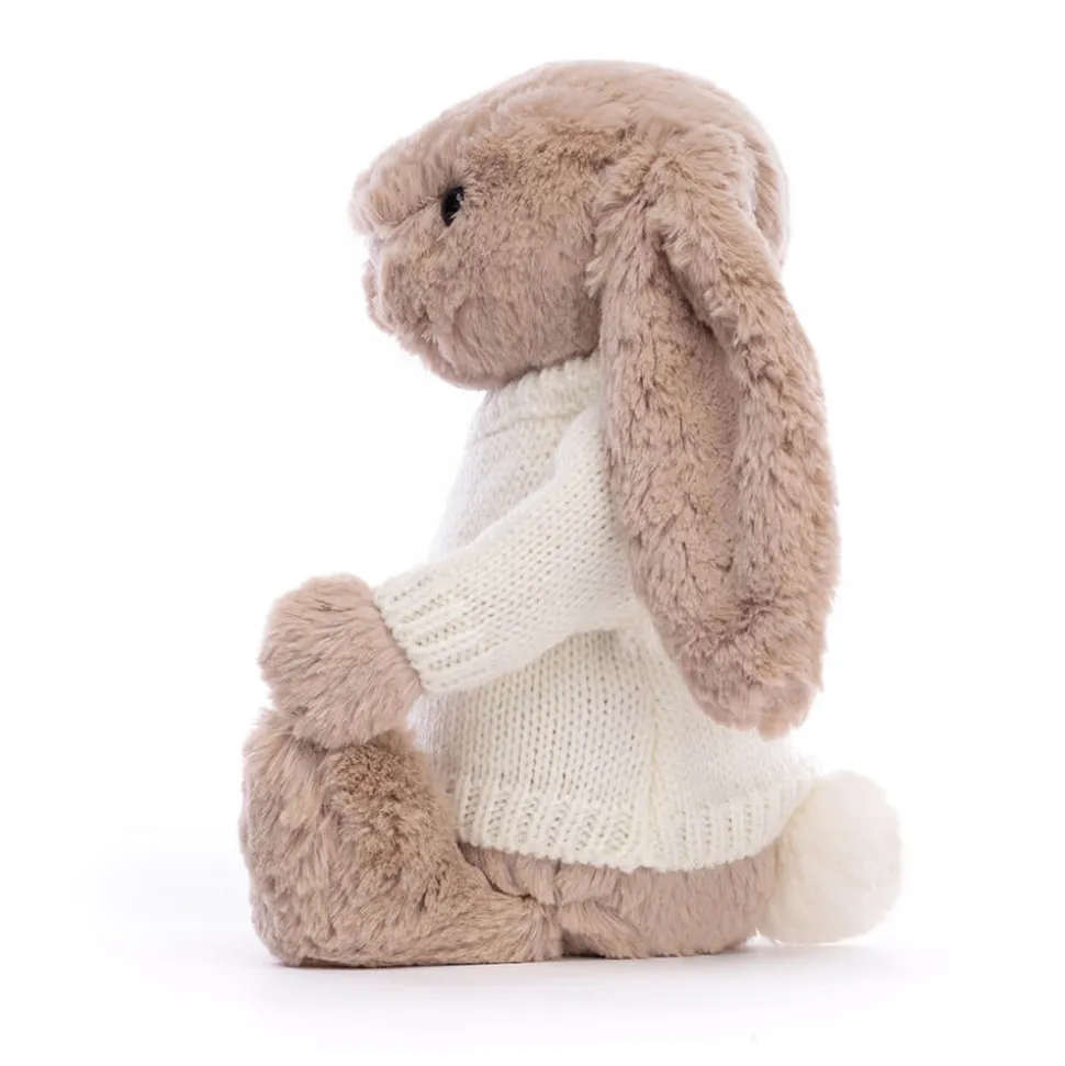 Bashful Beige Bunny with Personalised Cream Jumper