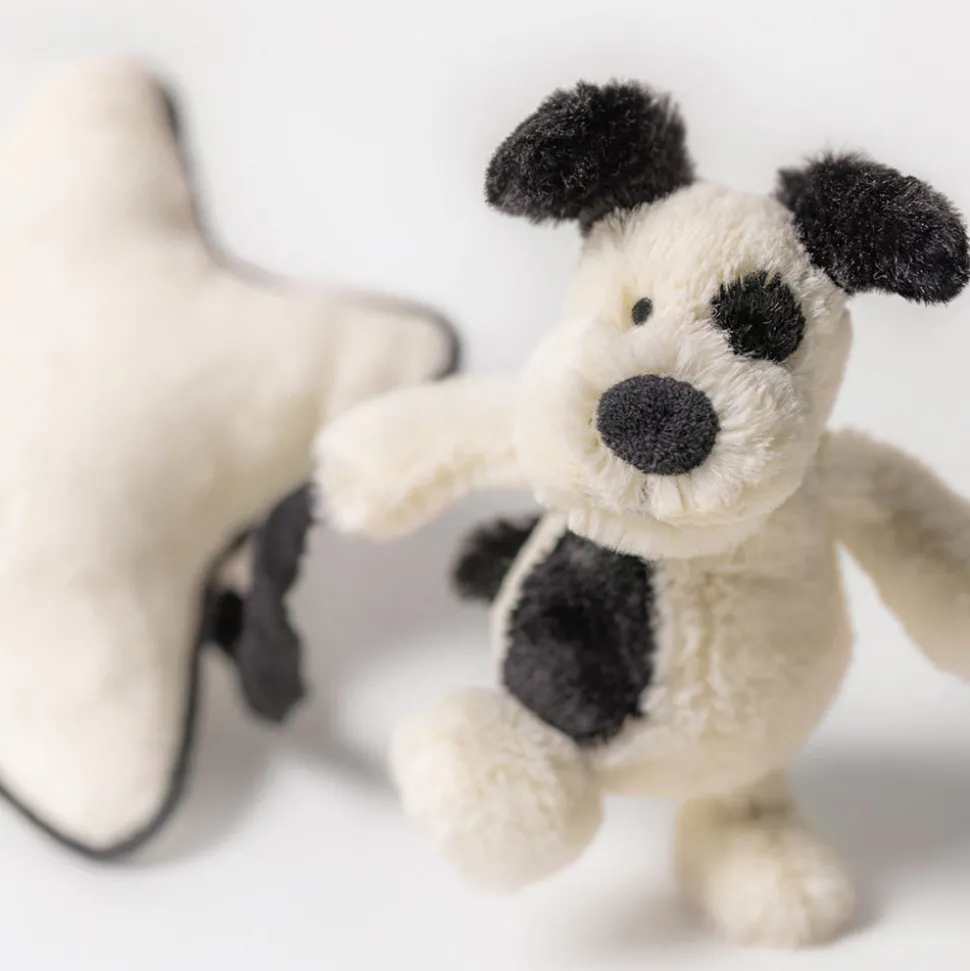 Bashful Black & Cream Puppy Musical Pull