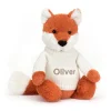 Bashful Fox Cub with Personalised Cream Jumper