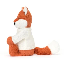 Bashful Fox Cub with Personalised Cream Jumper