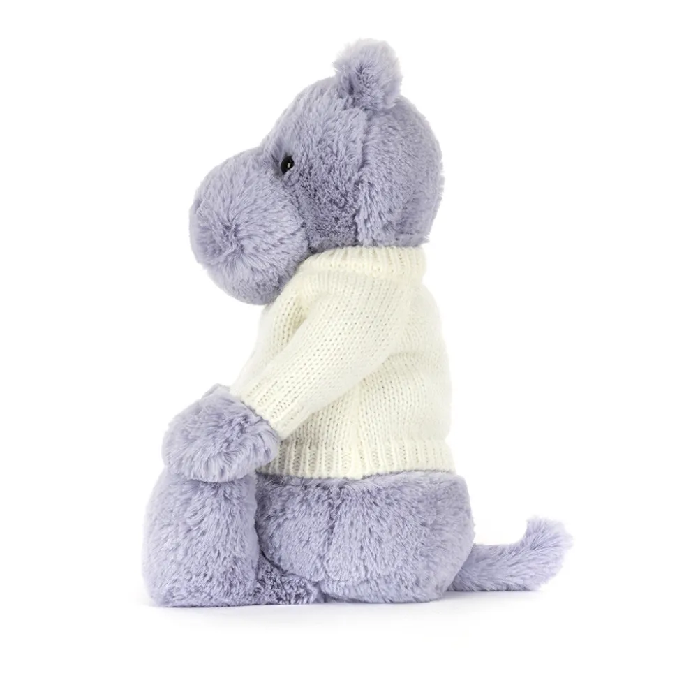 Bashful Hippo with Personalised Cream Jumper