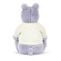 Bashful Hippo with Personalised Cream Jumper