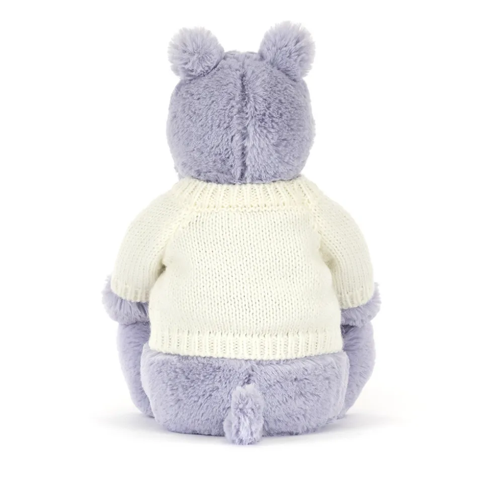 Bashful Hippo with Personalised Cream Jumper