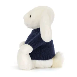 Bashful Luxe Bunny Luna with Personalised Navy Jumper