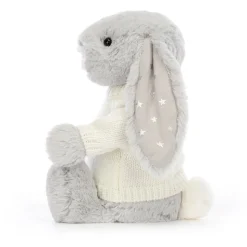Bashful Shimmer Bunny with Personalised Cream Jumper
