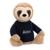 Bashful Sloth with Personalised Navy Jumper