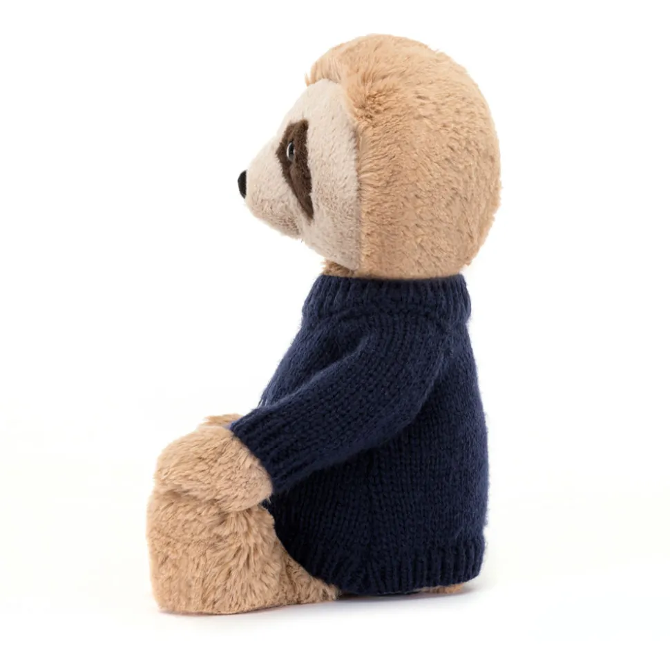 Bashful Sloth with Personalised Navy Jumper