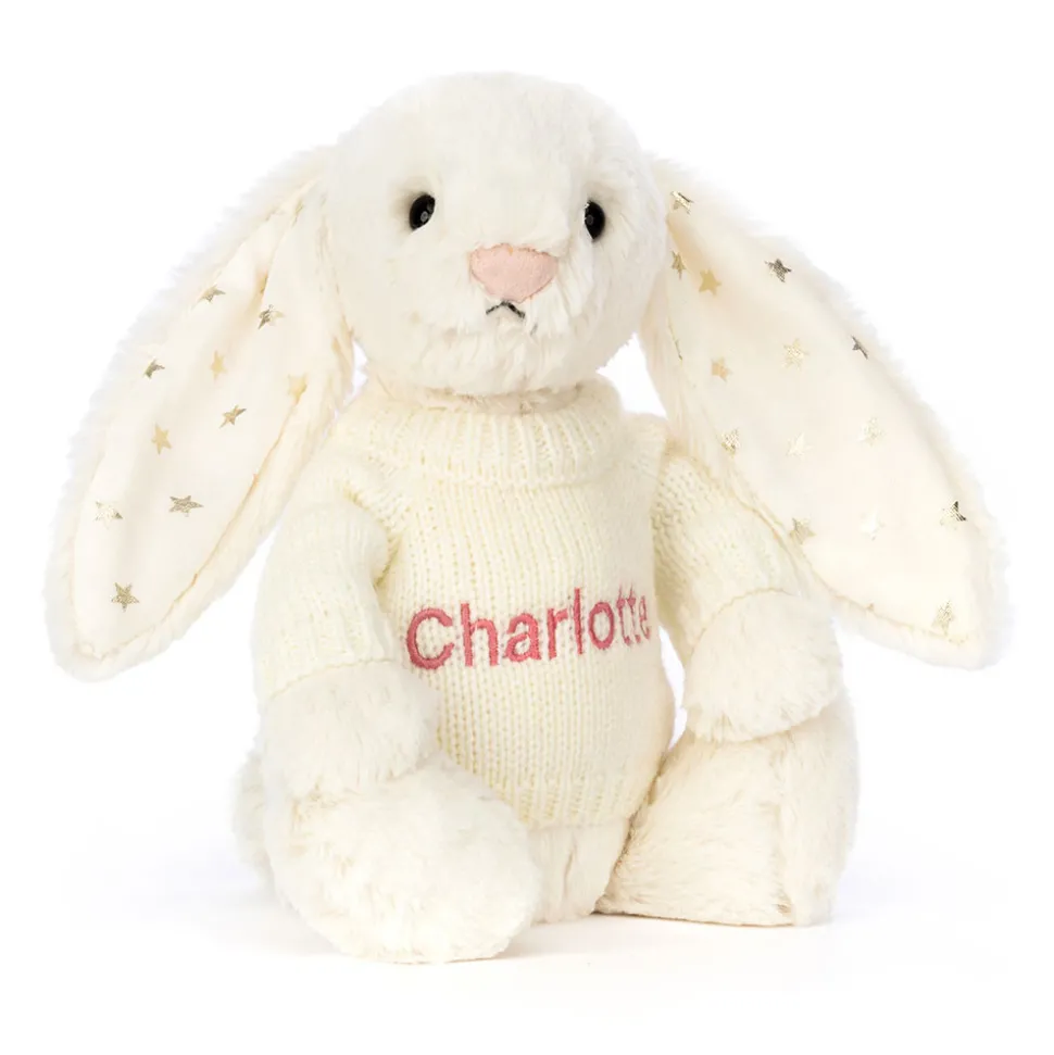 Bashful Twinkle Bunny with Personalised Cream Jumper