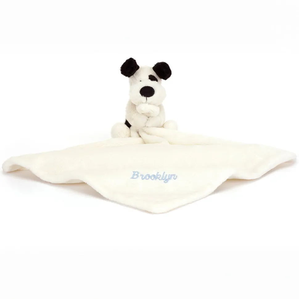 Personalised Bashful Black & Cream Puppy Soother