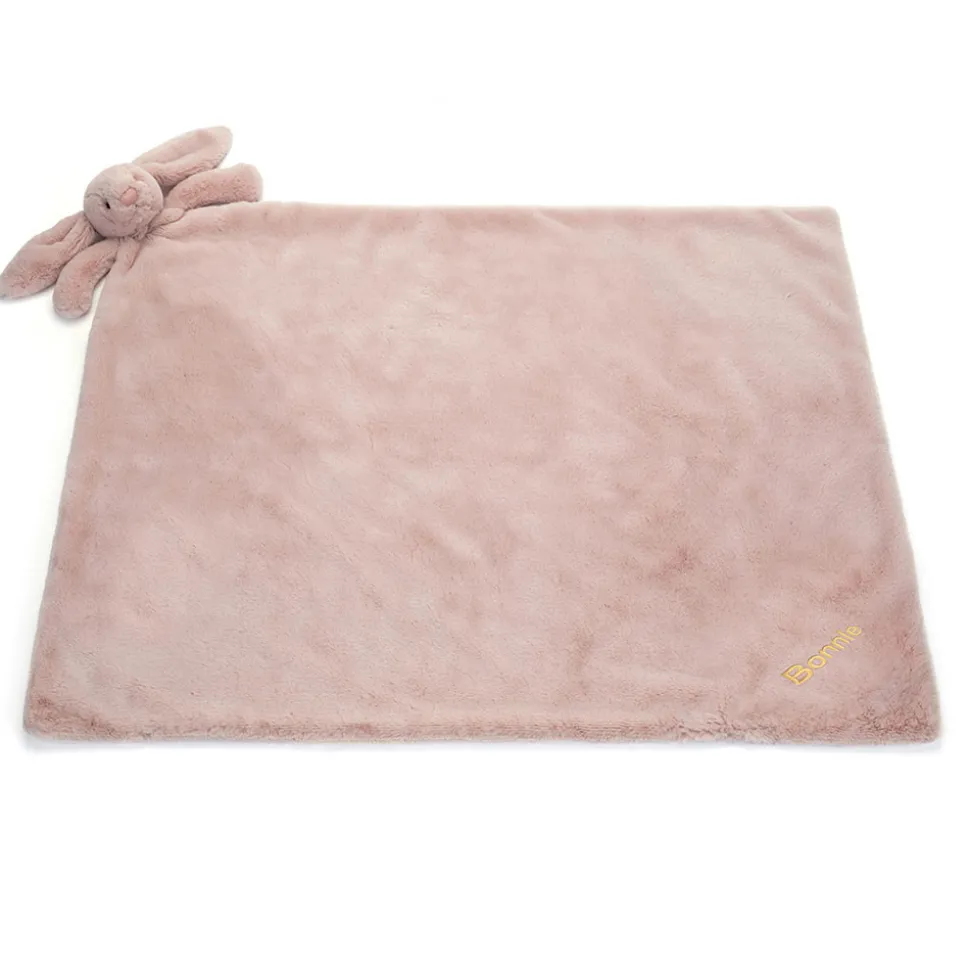 Personalised Bashful Luxe Bunny Rosa Blankie