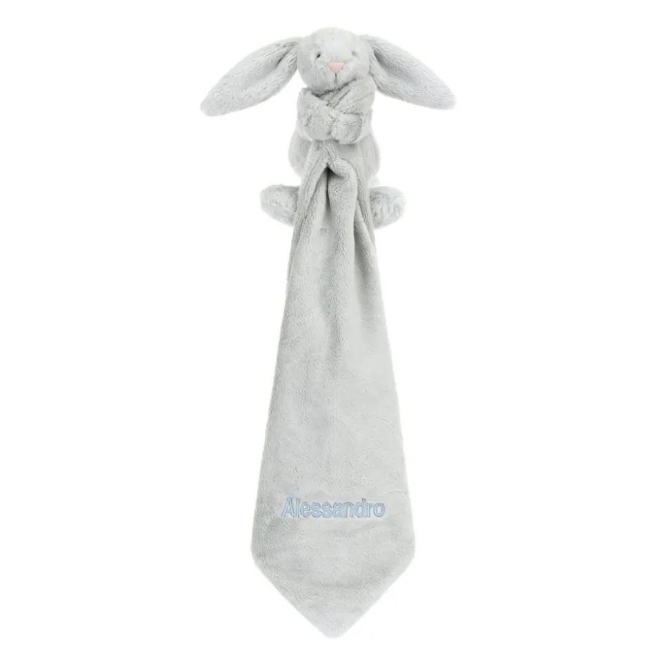 Personalised Bashful Silver Bunny Soother